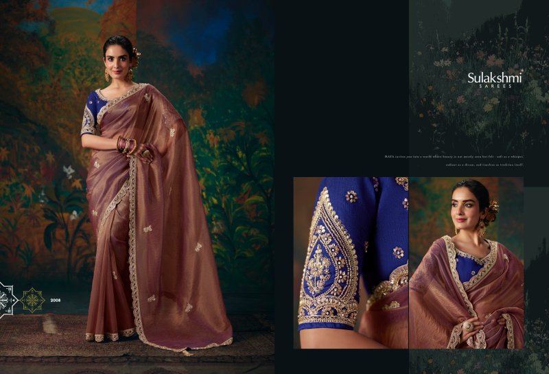Virasat Vol 2 By Sulakshmi Fancy Fabric Beads And Border Work Saree